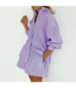 Jacquard Striped Long Sleeve Shirt & Shorts Casual Suit Wholesale Women'S 2 Piece Sets SON536441 -NIKA Clothing Shop 4206b9a0 8806 4aeb 8bf6 6857da198baa O1CN01p11waG2GztoEtGmDr 2212501819087 0 cib