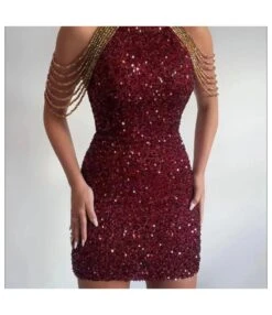 Sexy Hanging Neck Crystal Tassel Sequins Mid Waist Hipster Evening Gowns Wholesale Dresses N5923091300013 -NIKA Clothing Shop 52b762dfe8464fa6a737b07c012e35a6 5