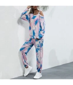 Tie Dye Tracksuit Women Wholesale 2 Pieces Sets SO160486