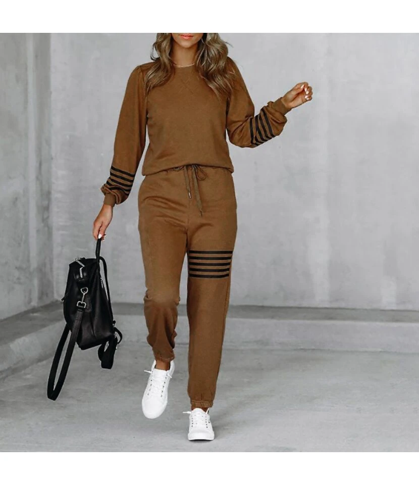 Women Fashion Long Sleeve Tops Drawstring Pants Wholesale Activewear Sets SO185319 6 Women Fashion Long Sleeve Tops Drawstring Pants Wholesale Activewear Sets SO185319 - Image 4