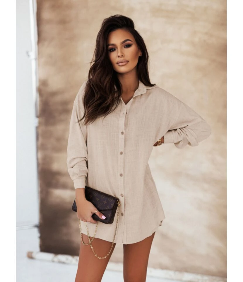 Women Lapel Collar Long Sleeve Button Down Cotton Linen Shirts And Shorts Wholesale Two Piece Sets SJN580588 10 Women Lapel Collar Long Sleeve Button Down Cotton Linen Shirts And Shorts Wholesale Two Piece Sets SJN580588 - Image 8