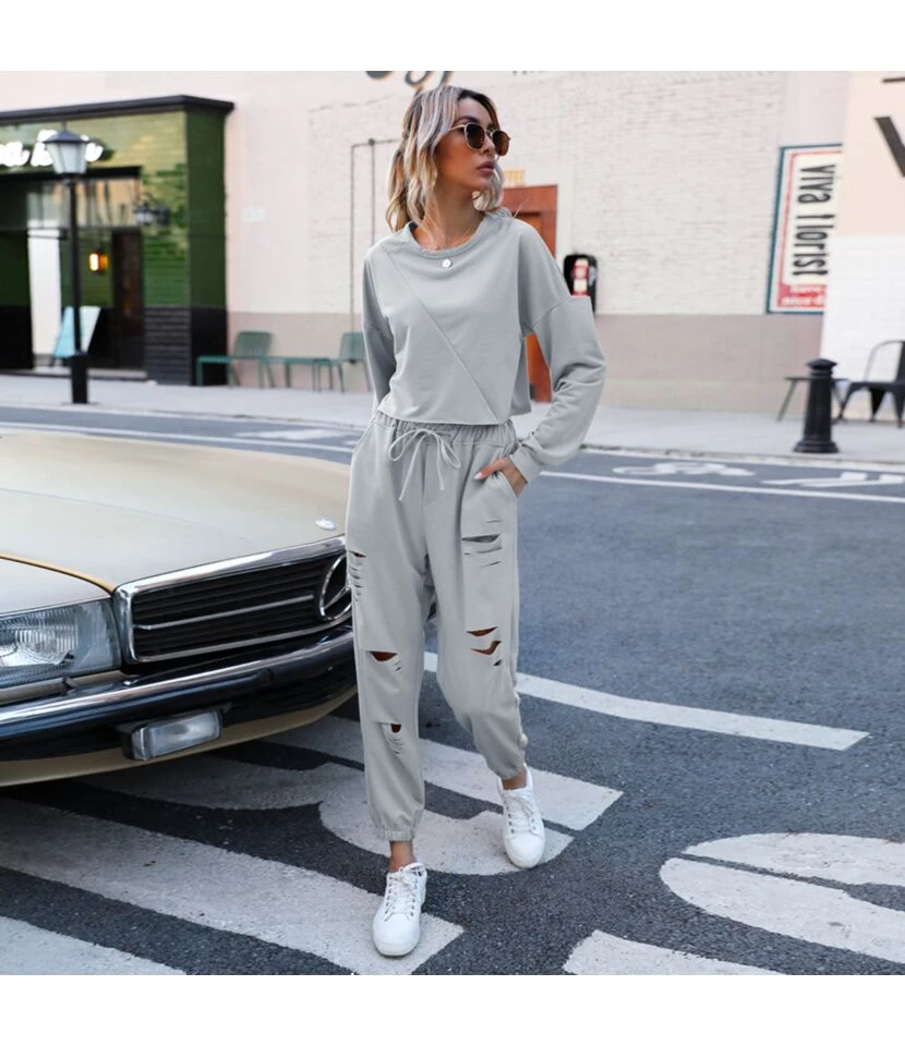 Two-Piece Outdoor Suits With Hole Style Womens Tracksuits Wholesale Two Piece Sets SO200057 7 Two-Piece Outdoor Suits With Hole Style Womens Tracksuits Wholesale Two Piece Sets SO200057 - Image 6