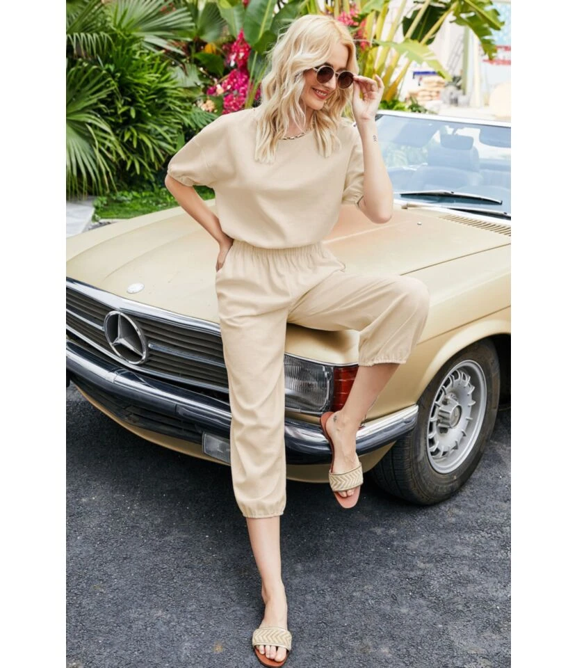 Casual Solid Color Wholesale Two Piece Sets Loose T Shirts & Pants Sets SO165498 10 Casual Solid Color Wholesale Two Piece Sets Loose T Shirts & Pants Sets SO165498 - Image 8