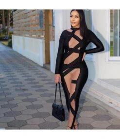 Sexy Tight Mesh Stitching Long Sleeve Tie-Up Women Jump Suits Sexy Wholesale Jumpsuits SJ203714 -NIKA Clothing Shop 6443ee3d f782 4cd8 aca5 22f378c42996 E98B6D3E0CA8B6A5F711EF9176A042CD