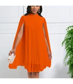 Fashion Chiffon Pullover Bat Sleeve Cape Dress Wholesale Dresses N5923080800076 -NIKA Clothing Shop 652c5f29a5f746bfa692b06200b39606 6