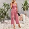 One-Shoulder Sleeveless Commuter Solid Color Slim Jumpsuit Wholesale Women'S Clothing N46723022700001