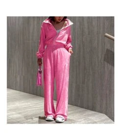 Zipper Jacket Wide-Leg Pants Sports And Leisure Two-Piece Suit Wholesale Women'S Clothing N467223032800165