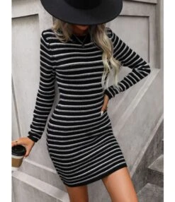Stylish Inter-Colour Striped Round Neck Mid-Length Knitted Dress Wholesale Dresses N5923082600024 -NIKA Clothing Shop 6faf31f1234546d2b9c8b07400ace2bb 4