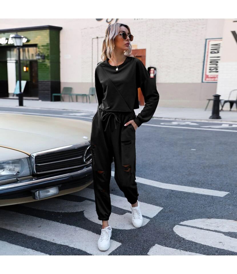 Two-Piece Outdoor Suits With Hole Style Womens Tracksuits Wholesale Two Piece Sets SO200057 6 Two-Piece Outdoor Suits With Hole Style Womens Tracksuits Wholesale Two Piece Sets SO200057 - Image 5