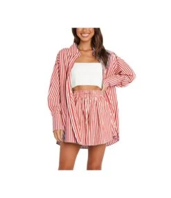 Striped Long Sleeve Women's Casual Set Blouses And Skirts Two-Piece Set Wholesale Womens Clothing N3823103000028 -NIKA Clothing Shop 74098c06affb4157b18cb0b500bb5917 5