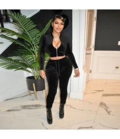 Velvet Zip Top & Drawstring Pants Solid Color Womens 2 Piece Sets Wholesale Workout Clothes SO203907 -NIKA Clothing Shop 74b7eb76 cbf0 42a1 b953 45420b3fa0ff 7546fe7e9a0471c27b7a36e0e351c523