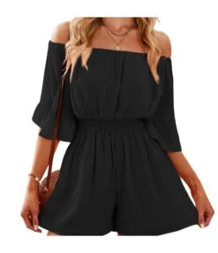 Ruffled Ruffle Off-Shoulder Half-Sleeves Playssuits Wholesale Women'S Clothing N4623051900044 -NIKA Clothing Shop 7583e01131124d2a9217b00801069860 5