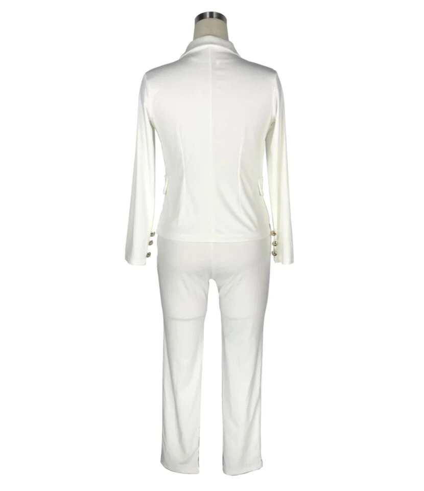 Solid Color Botton Design Elegant Office Suits & Pants Wholesale Two Piece Sets SO220143 9 Solid Color Botton Design Elegant Office Suits & Pants Wholesale Two Piece Sets SO220143 - Image 7