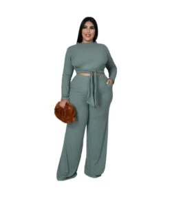 Plus Size 2pcs Women Wholesale Long Sleeve Top + Wide Leg Pants SO210360 -NIKA Clothing Shop 7ccc8c4e c6e7 4cb1 b871 564c5ff88b89 95a1567fe4aa8932a2d922dadc15f40c