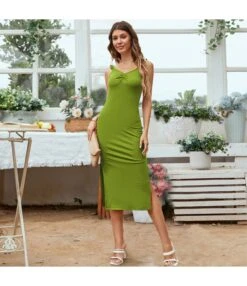 Women Plain Color Spaghetti Strap Sleeveless Side Slit Wholesale Bodycon Dresses SDN580796 -NIKA Clothing Shop 80f61fd8 d7b8 4a35 8d93 e8d3bbe2b9e8 4af0fc4bd1604d13584af7e36a8f43cc