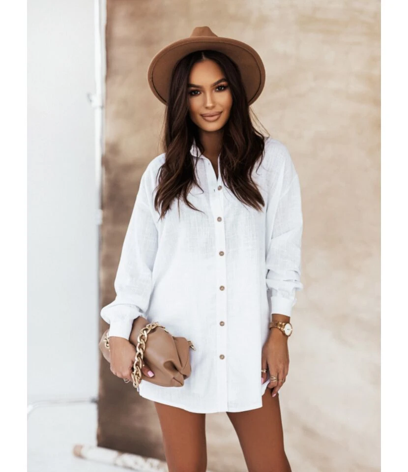 Women Lapel Collar Long Sleeve Button Down Cotton Linen Shirts And Shorts Wholesale Two Piece Sets SJN580588 5 Women Lapel Collar Long Sleeve Button Down Cotton Linen Shirts And Shorts Wholesale Two Piece Sets SJN580588 - Image 3