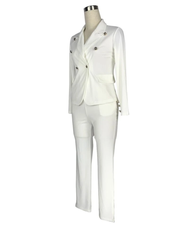 Solid Color Botton Design Elegant Office Suits & Pants Wholesale Two Piece Sets SO220143 8 Solid Color Botton Design Elegant Office Suits & Pants Wholesale Two Piece Sets SO220143 - Image 6