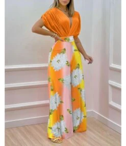 Floral Printed Dolman Sleeve Deep-V Bodysuits & Wide-Leg Pants Wholesale Womens 2 Piece Sets SON532248 -NIKA Clothing Shop 862ffb4d d665 483a 8a26 42164a355054 5450f890d7369e5b939b232cc5c885a9