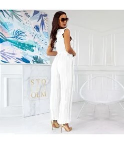 Women Sleeveless V Neck Ruffle Hem Pleated Wholesale Jumpsuits SJN580414 -NIKA Clothing Shop 87780eec 7b64 4e8b 8b01 5f6bc3e009d9 b244c2d75772362fd5fd371bab2e4b51