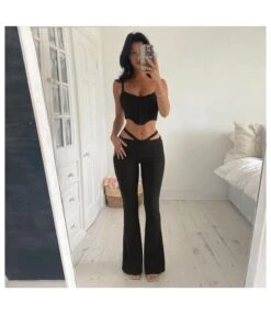 Tight Irregular Camisole & Cutout Flared Pants Sexy Suits Wholesale Women'S 2 Piece SON533556 -NIKA Clothing Shop 87b1b739 e0d1 4371 a70e 68aec578f5c9 628ffa1fbaa41c4e523a82b5886d9a72