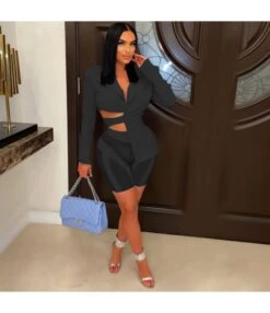 Solid Color V-Neck Back Tie Suit Top & Mesh Panel Pants Wholesale Women'S 2 Piece Sets SO5117721 -NIKA Clothing Shop 8dde032c bc8b 4cf0 97df 367cd7ae56f2 8605ec6b7362c9c324fa285dc696c829