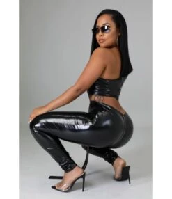 Sleeveless Wrap Chest Tops & Stretch Pants Slim Fit Sexy PU Suits Wholesale Women'S 2 Piece Sets SO5117500 -NIKA Clothing Shop 907248f4 11ff 445c bee2 a46c59c6e737 7c99af6ae46d340a187a14db70a6c754