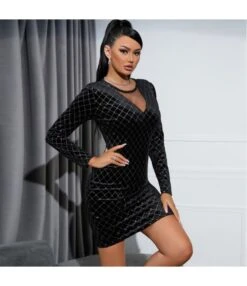 Women Mesh Sheer Long Sleeve Velvet Wholesale Bodycon Dresses SD580279 -NIKA Clothing Shop 9650c9a7 d360 4b7e a23a bd26aef19ce5 CD036138695DCD98BE0EE0B0304CA86D