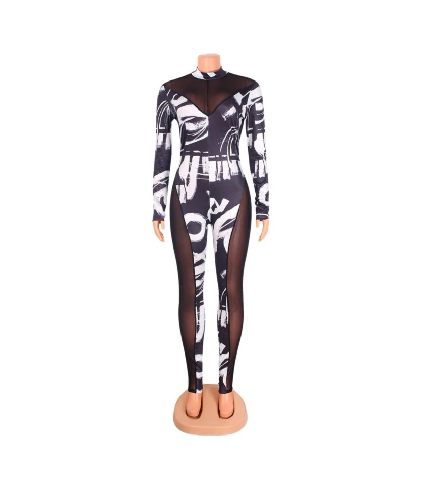 Sexy Autumn Abstract Fashion Print Mesh Stitching Womens Sweat Suits Cheap Wholesale Jumpsuits SJ180705 7 Sexy Autumn Abstract Fashion Print Mesh Stitching Womens Sweat Suits Cheap Wholesale Jumpsuits SJ180705 - Image 6