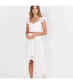 Elegant Lace Solid Color Crop Tops Irregular Skirt Suit Wholesale Women'S Clothing N462303280017221 -NIKA Clothing Shop O1CN012uJ0G22HGO5No4wI3 2212450069123 0 cib 4