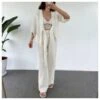Casual Loose Plain Tie Three-Quarter Sleeve Cardigan Trousers Two-Piece Set Wholesale Womens Clothing N4623062100008 -NIKA Clothing Shop O1CN014tFtN51xSUIkeH1AL 2215360366442 0 cib 4