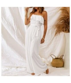 Ruffled Wide-Leg Off-The-Shoulder Solid Color Jumpsuit Wholesale Women'S Clothing N4623051900038 -NIKA Clothing Shop O1CN017xnz0Z22Y3Aq77gue 1855047131 0 cib 4