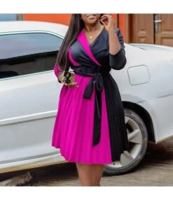 Fashion Suit Collar Colorblocked Tie Pressed Pleat Dress Wholesale Dresses N5923080800085 -NIKA Clothing Shop O1CN01CdcsnS26Uch6IFLyM 4225457665 0 cib