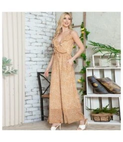 Personalized Leopard Print Drawstring V-Neck Ruffle Wide Leg Jumpsuit Wholesale Jumpsuits N5923051900010 -NIKA Clothing Shop O1CN01I5icNu22Y3BEHHrTh 1855047131 0 cib 4