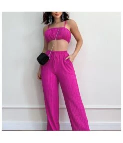 Sexy Solid Color Sleeveless Waistless Halter Pleated Top And Pants Set Wholesale Women'S 2 Piece Sets V5923042700068 -NIKA Clothing Shop O1CN01LNCung2IUsH9nzAtK 2200738379290 0 cib 5