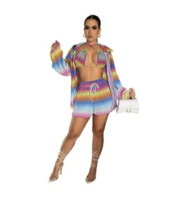 Pleated Printed Cardigan Crop Tops Shorts Three-Piece Set Wholesale Women'S Clothing N46623033000005 -NIKA Clothing Shop O1CN01MswIEo1nQ3z381nS4 3390245083 0 cib 5