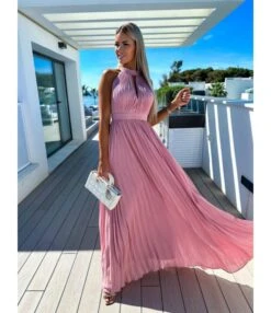 Elegant Solid Colour Sleeveless Hanging Neck Pleated Big Pendulum Dress Wholesale Dresses N5923090100072 -NIKA Clothing Shop O1CN01R6xZF51UK8C875fRg 2099122498 0 cib 5