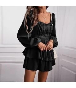 Fashion Solid Color Lantern Sleeves Ruffle Hem Short Jumpsuit Wholesale Jumpsuits V5923051700106 -NIKA Clothing Shop O1CN01SByR501ND4nAnWcYS 2425141535 0 cib 4