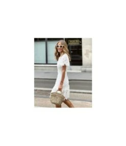 Fashion Jacquard Lace Wrap Hip Bubble Short Sleeve Dress Wholesale Dresses N5923090100071 -NIKA Clothing Shop O1CN01USu6S51UK8COBBlSX 2099122498 0 cib