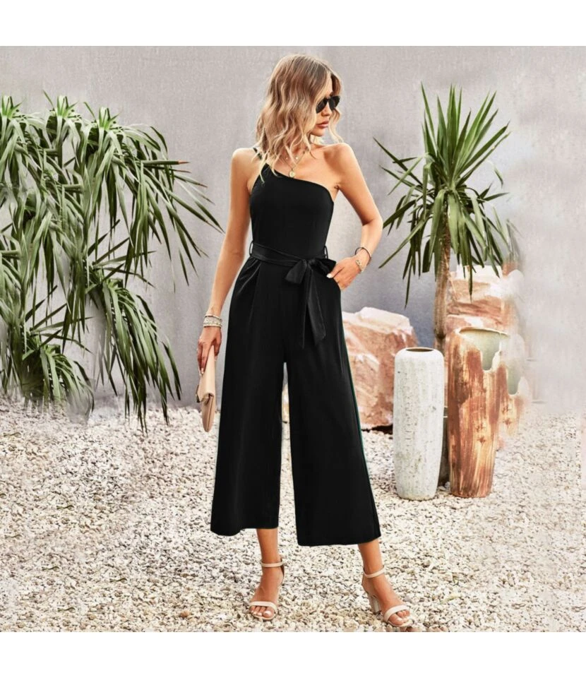 One-Shoulder Sleeveless Commuter Solid Color Slim Jumpsuit Wholesale Women'S Clothing N46723022700001 7 One-Shoulder Sleeveless Commuter Solid Color Slim Jumpsuit Wholesale Women'S Clothing N46723022700001 - Image 5
