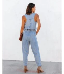 Casual Pocket Slim Drawstring Washed Denim Jump Suit Wholesale Jumpsuits N5323031000029 -NIKA Clothing Shop O1CN01ZLWoGu2HoHQYhxaek 3417629197 0 cib