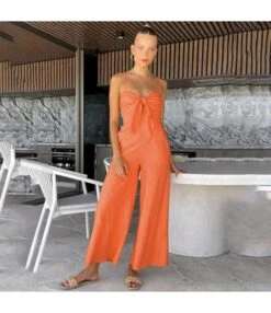 Slim Sling Bowknot Solid Color Hollow Jumpsuit Wholesale Womens Clothing N4623070600074 -NIKA Clothing Shop O1CN01g4NwdQ2Gzts6gTb5h 2212501819087 0 cib