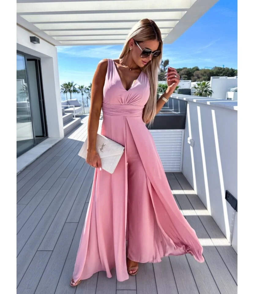Solid Color Deep V Wide-Leg Suspenders Sleeveless Jumpsuit Wholesale Women'S Clothing N46423032800112 6 Solid Color Deep V Wide-Leg Suspenders Sleeveless Jumpsuit Wholesale Women'S Clothing N46423032800112 - Image 4