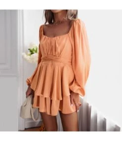 Fashion Solid Color Lantern Sleeves Ruffle Hem Short Jumpsuit Wholesale Jumpsuits V5923051700106 -NIKA Clothing Shop O1CN01mZO7iX1ND4n7FTrdT 2425141535 0 cib 4