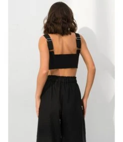 Low Cut Crop Tops High Waist Slit Trousers Solid Color Suit Wholesale Womens Clothing N4623070600049 -NIKA Clothing Shop O1CN01nBr08a2GzttMoarfF 2212501819087 0 cib