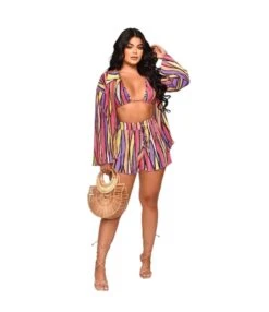 Pleated Printed Cardigan Crop Tops Shorts Three-Piece Set Wholesale Women'S Clothing N46623033000005 -NIKA Clothing Shop O1CN01nmWopp1nQ41lQVio9 3390245083 0 cib 5