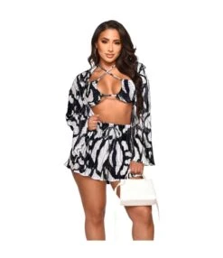 Pleated Printed Cardigan Crop Tops Shorts Three-Piece Set Wholesale Women'S Clothing N46623033000005 -NIKA Clothing Shop O1CN01p6VrSV1nQ3ySolBgB 3390245083 0 cib