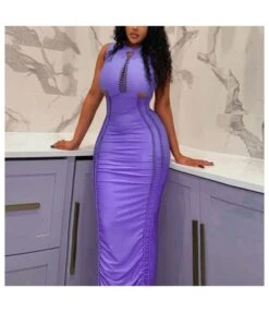 Sexy Solid Color Hollow High Waist Package Hip Pencil Dress Wholesale Dresses V5923050500018 -NIKA Clothing Shop O1CN01tAd2vC1v2ilrBa0Gb 2274756115 0 cib