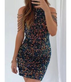 Sexy Hanging Neck Crystal Tassel Sequins Mid Waist Hipster Evening Gowns Wholesale Dresses N5923091300013 -NIKA Clothing Shop O1CN01tWfGQO1drrrN8twgO 2207906183790 0 cib