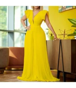 Fly Sleeve Pressed Pleated Patchwork Deep V-Neck Floor-Length Jumpsuit Wholesale Jumpsuits N5323032800169 -NIKA Clothing Shop O1CN01vPP20626UcZo5Ice0 4225457665 0 cib 6