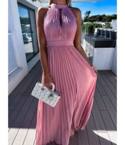Elegant Solid Colour Sleeveless Hanging Neck Pleated Big Pendulum Dress Wholesale Dresses N5923090100072 -NIKA Clothing Shop O1CN01vmNtiB1UK8C2RmEAP 2099122498 0 cib